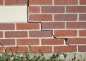 a foundation wall crack on a Carrollton home.